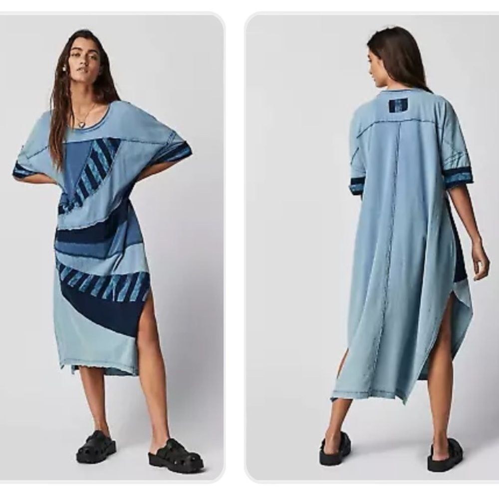 Free People We The Free Rays Of Indigo Tee or wear as a Dress